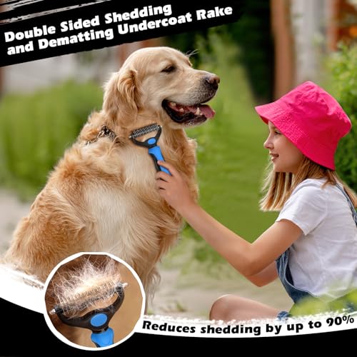 Double-sided pet grooming dematting rake