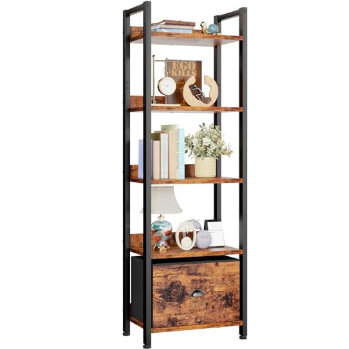 Furologee 5 Tier Bookshelf full view