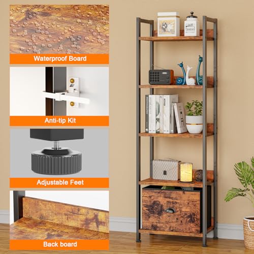 Bookshelf side profile and depth