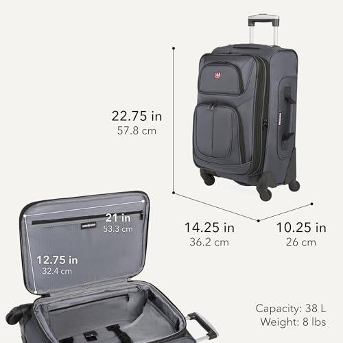 SwissGear Sion Carry-On Spinner Luggage side profile