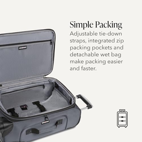 SwissGear Sion Carry-On Spinner Luggage wheels and base