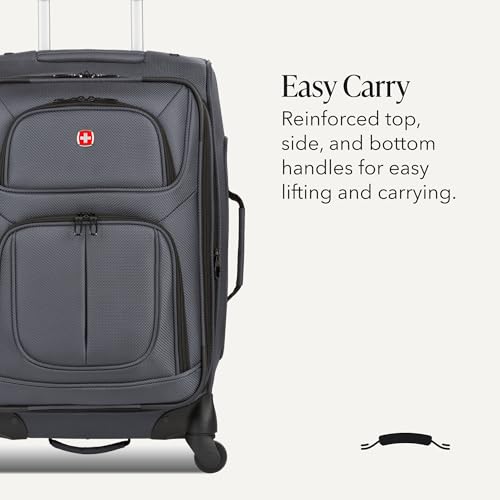 SwissGear Sion Carry-On Spinner Luggage open interior compartment