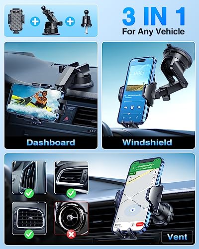 VANMASS mount secured to a vehicle windshield
