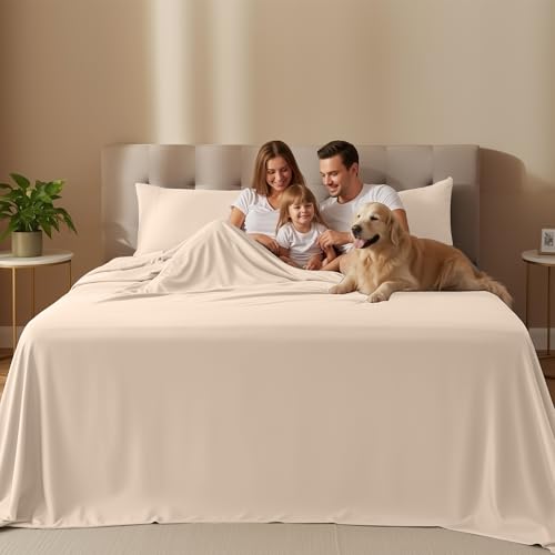 Flat sheet of the beige sheet set