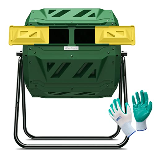 Nazhura 43 Gallon Dual Chamber Compost Tumbler