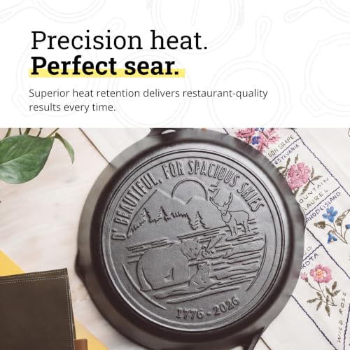 Lodge cast iron skillet interior surface