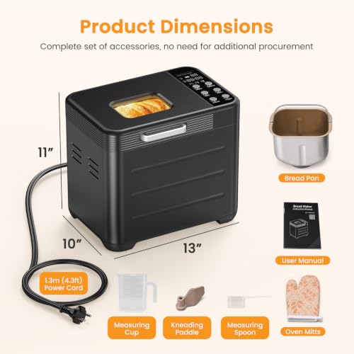 NEWBULIG Bread Maker top control panel