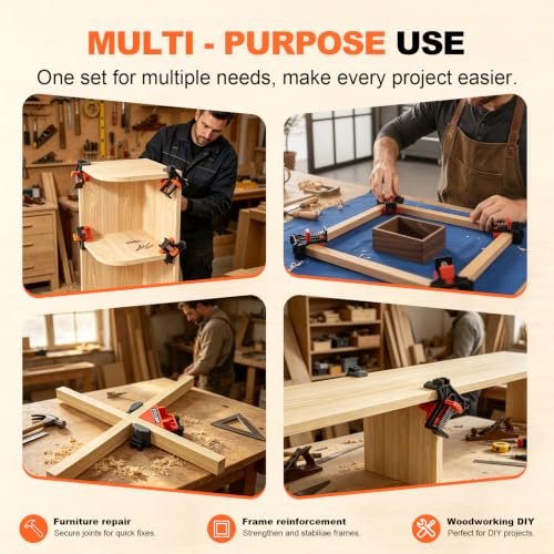 WETOLS corner clamps used on a wood frame