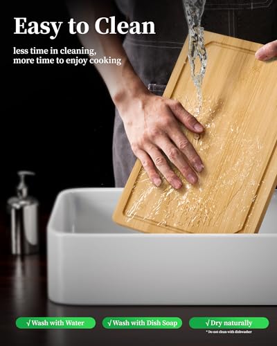 Kitsure bamboo cutting board set or serving view
