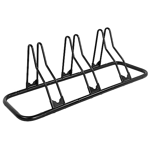CyclingDeal 3 Bike Floor Parking Rack front view