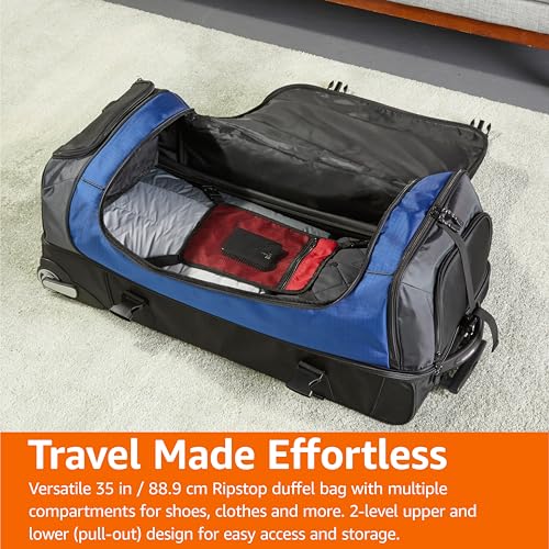 Wheels and base of the Basics rolling duffel