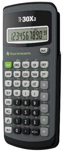 Angle view of TI-30Xa scientific calculator
