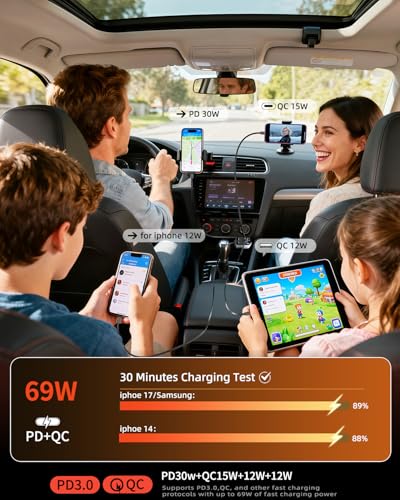Silver 4-in-1 car charger cable extension feature