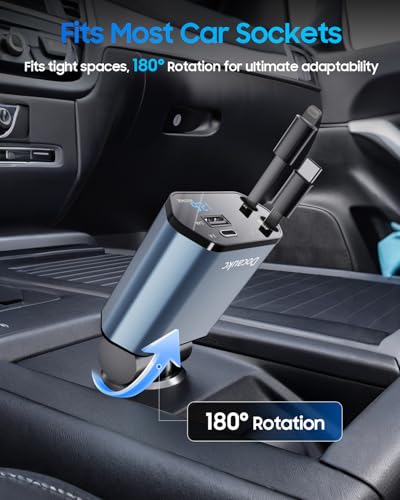 Docaukc retractable charger installed in a vehicle