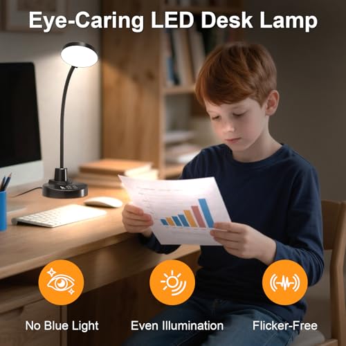 ZAPLIT desk lamp with flexible gooseneck bent