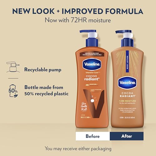 Close up of Vaseline cocoa butter lotion branding