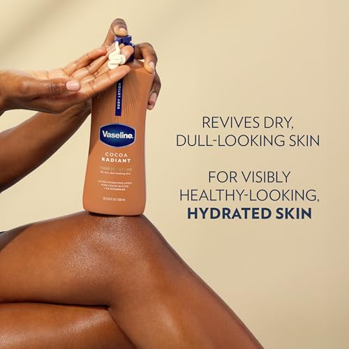 Back view of Vaseline dry skin lotion packaging