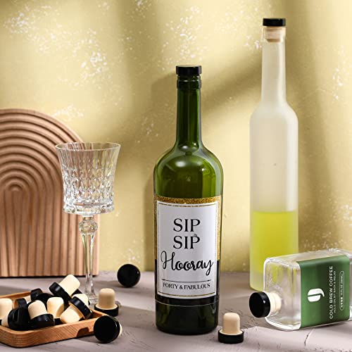 Black aluminum and silicone wine stopper
