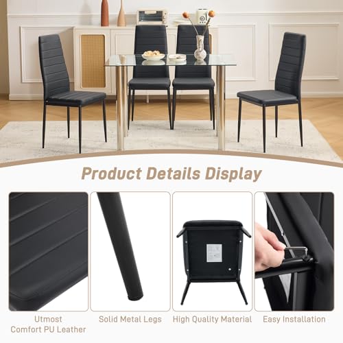 PU leather seat texture on Karl home dining chair