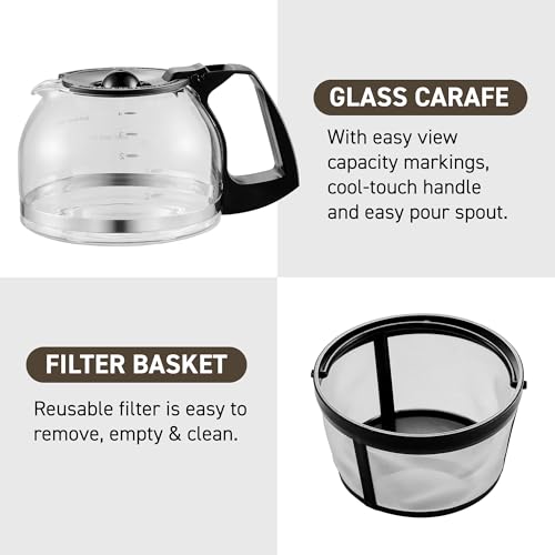 Elite Gourmet 5-cup glass carafe detail