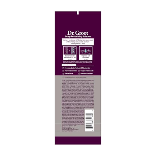 Dr. Groot Hair Thickening Conditioner back label specs