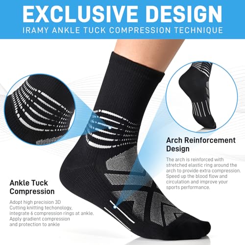IRAMY Compression Ankle Support Crew Socks side view