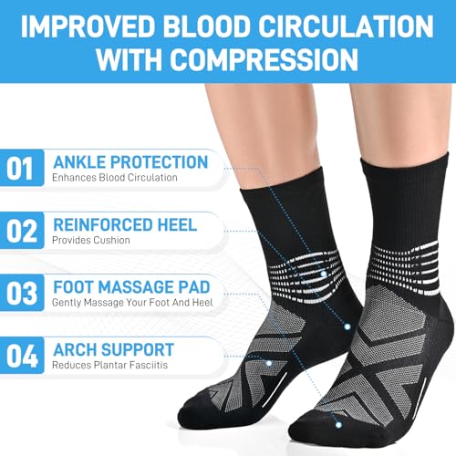 IRAMY Compression Ankle Support Crew Socks arch support detail
