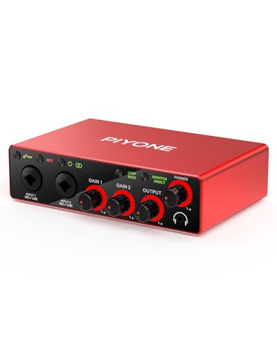 Piyone Q2 Alloy Red audio interface front view