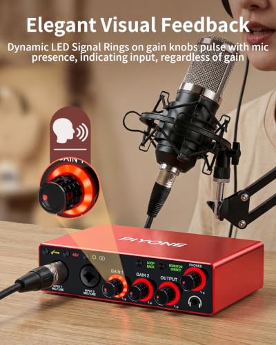 Piyone Q2 audio interface studio setup
