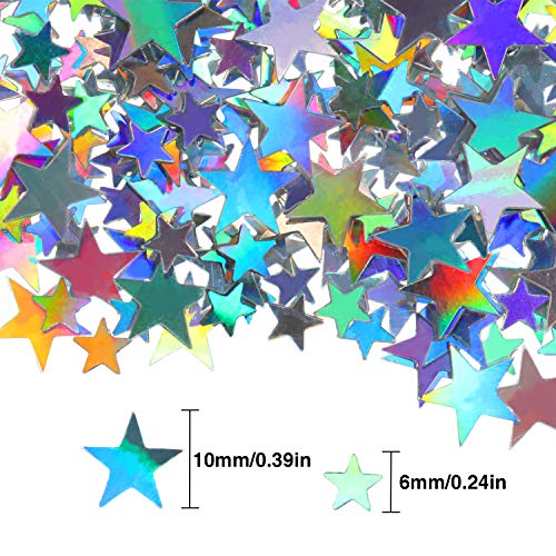 Close up of 10mm holographic stars