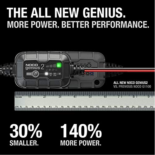 NOCO GENIUS2 charger with battery connection clamps