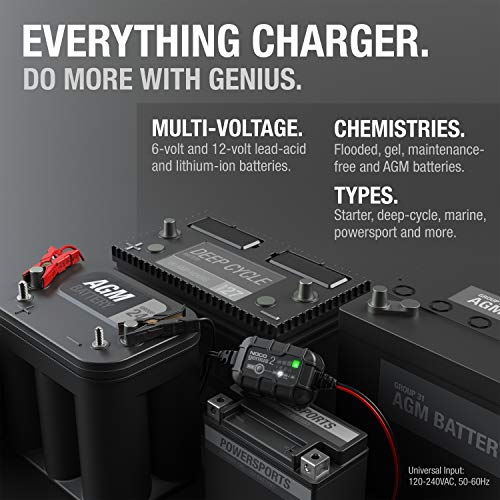 Back view of the NOCO GENIUS2 battery maintainer