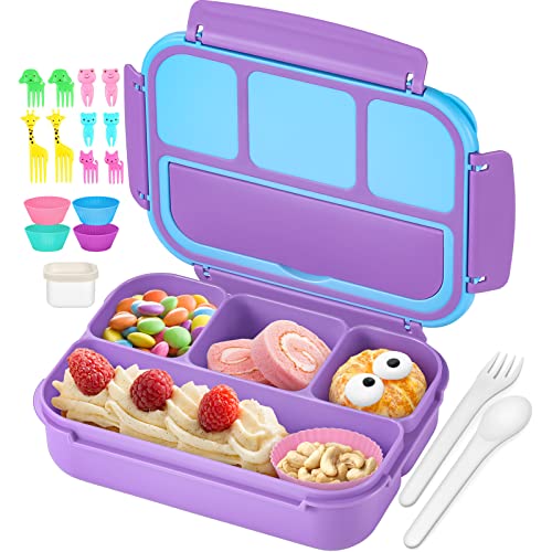 QQKO Bento Lunch Box 1.2L purple closed