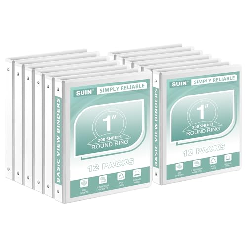 SUIN 1-Inch 3-Ring Binder set of 12
