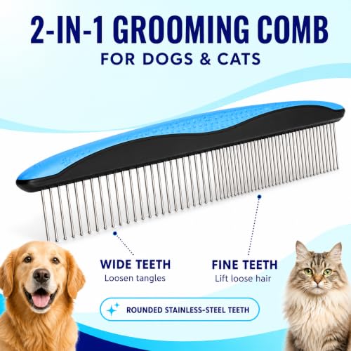 Dual-sided deshedding brush side view