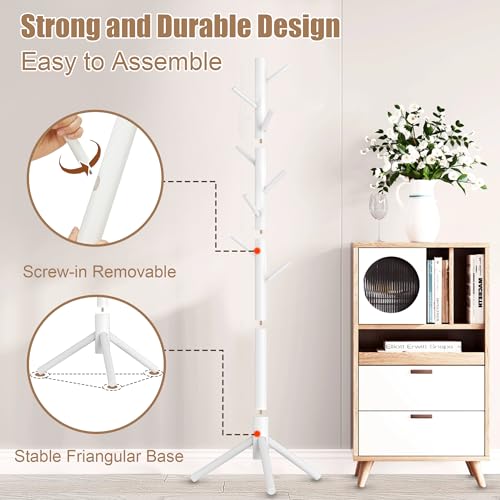 Modern white hallway coat stand