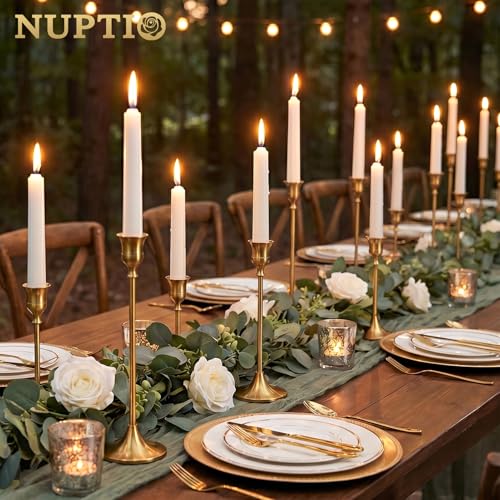 NUPTIO vintage centerpiece close up on brushed metal