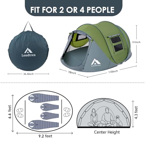Instant tent setup view from side