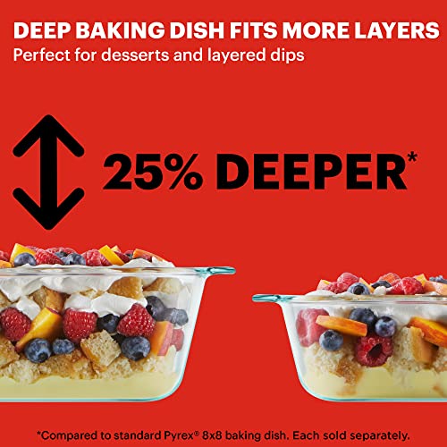 Pyrex 8x8 dish showing deep side walls