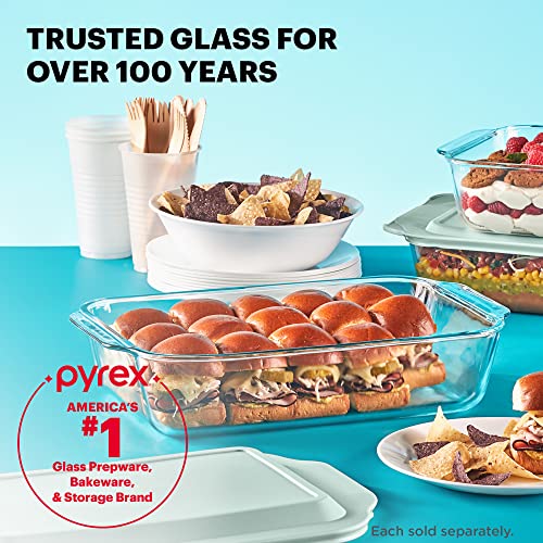 Pyrex 8x8 deep glass dish isolated