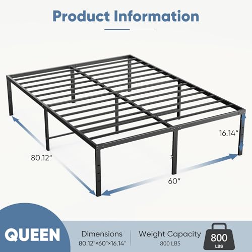 DUMOS 16 inch black bed frame