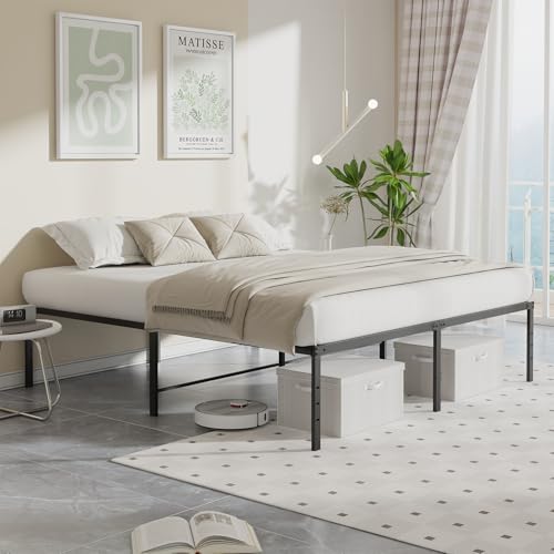 Sturdy metal bed frame construction