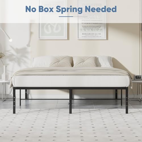 Queen platform bed with under-bed clearance
