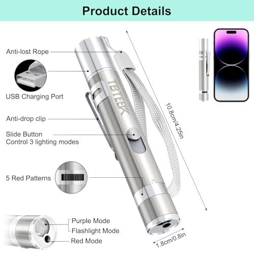TBTeek laser toy showing white flashlight mode