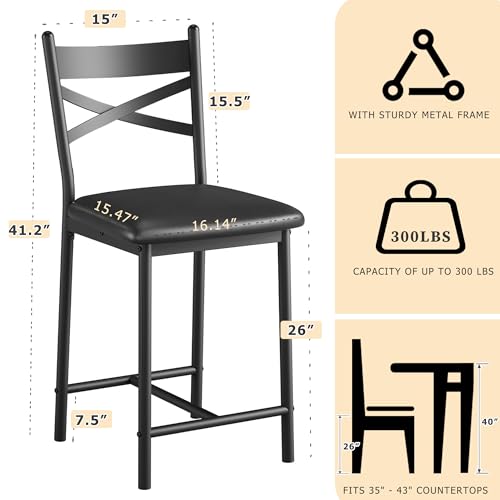 Close up of Garvee cushioned bar stool seat