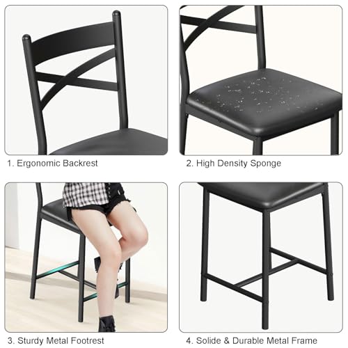 Side view of Garvee counter stool ergonomic backrest