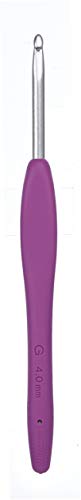 Purple ergonomic handle of Clover 4.0mm hook