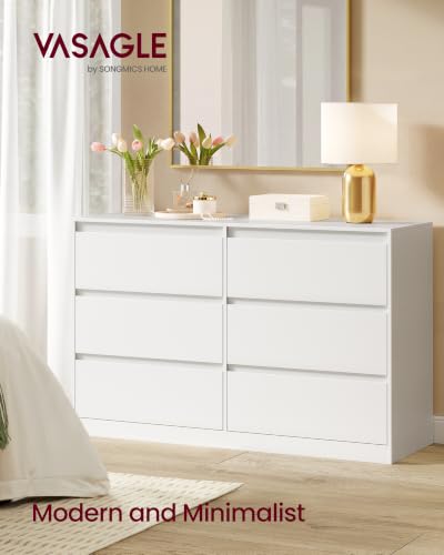 Angled shot of VASAGLE modern dresser