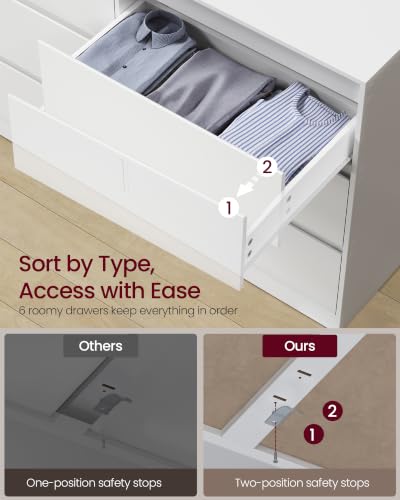 Close up of beveled drawer fronts