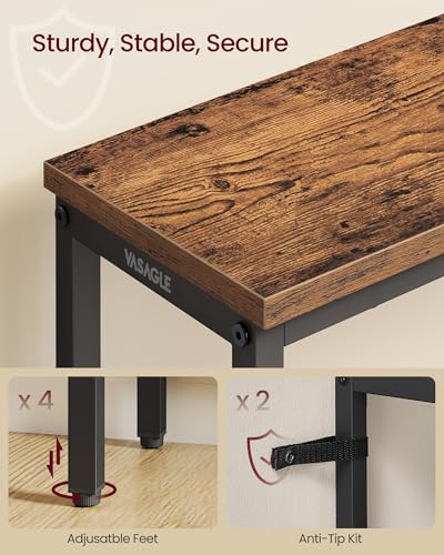 VASAGLE slim entry table steel frame detail